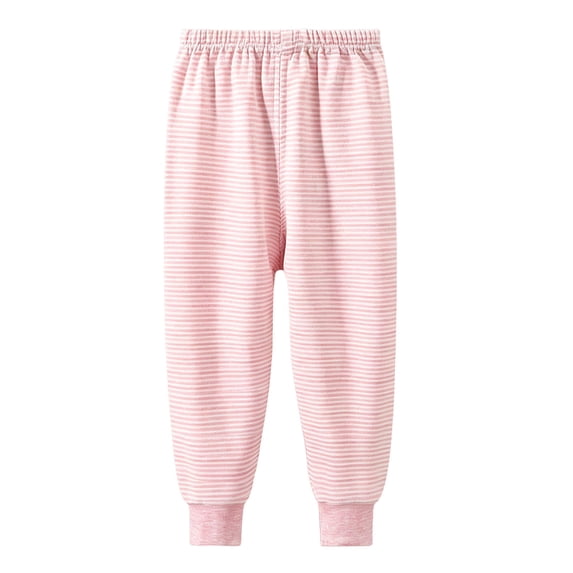 BLCHUNen Clothes for Girls Boys Casual Elastic High Waist Loungewear Pants Comfortable Striped Pull on Pants,Pink