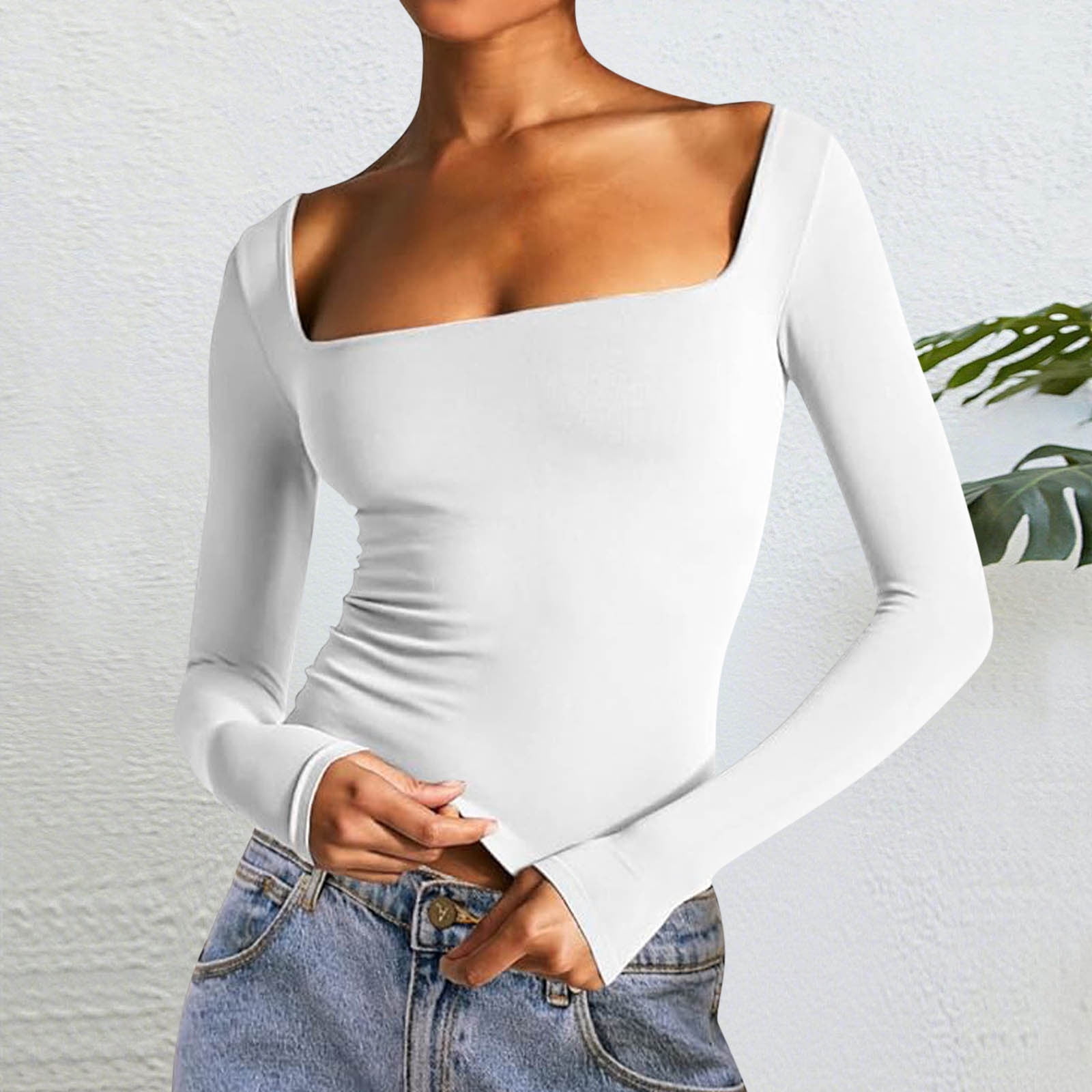 BLCHUNen Crew Neck Sweatshirts for Women Long Sleeve Pullover Loose ...