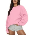 thumbnail image 1 of BLCHUNen Crew Neck Sweatshirts for Women Long Sleeve Pullover Loose Fall Workout Gym Active Athletic Sports Tops, 1 of 5