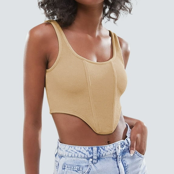 BLCHUNen Cropped Tank Tops for Women Pullover Crew Neck Breathable Lightweight Stretch Workout Sports Yoga Active Casual Blouses