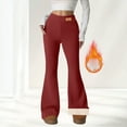 thumbnail image 1 of BLCHUNen Flare Pants for Women High Waist Fleece Boot Cut Casual Home Loungewear Winter Warm Pants with Pockets, 1 of 6