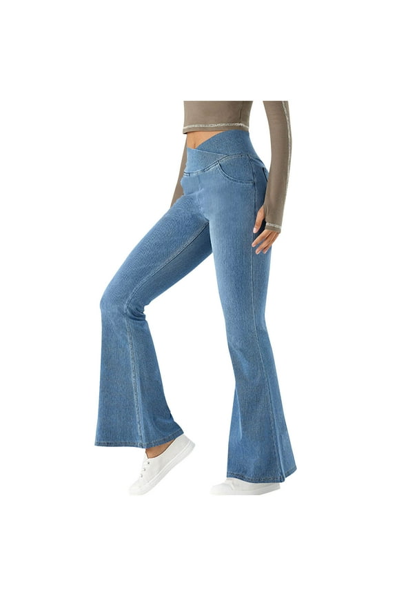Flared Pants for Women Wide Leg Boot Cut High Waist Stretch Casual Workout Loungewear Yoga Pants Trousers