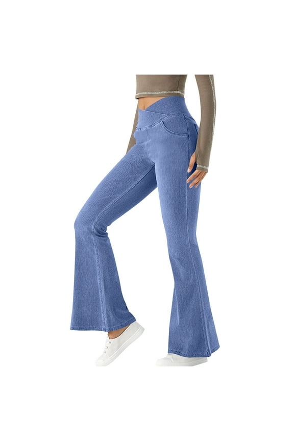 Flared Pants for Women Wide Leg Boot Cut High Waist Stretch Casual Workout Loungewear Yoga Pants Trousers