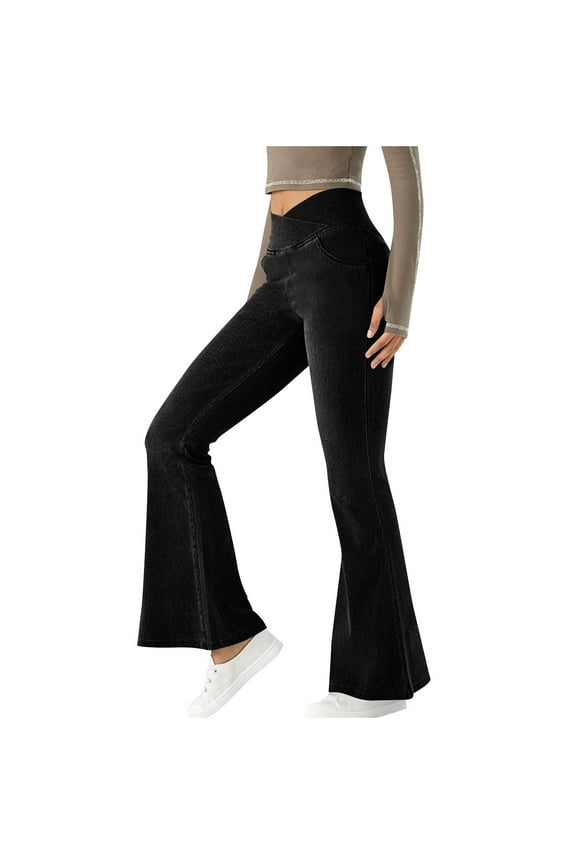 Flared Pants for Women Wide Leg Boot Cut High Waist Stretch Casual Workout Loungewear Yoga Pants Trousers