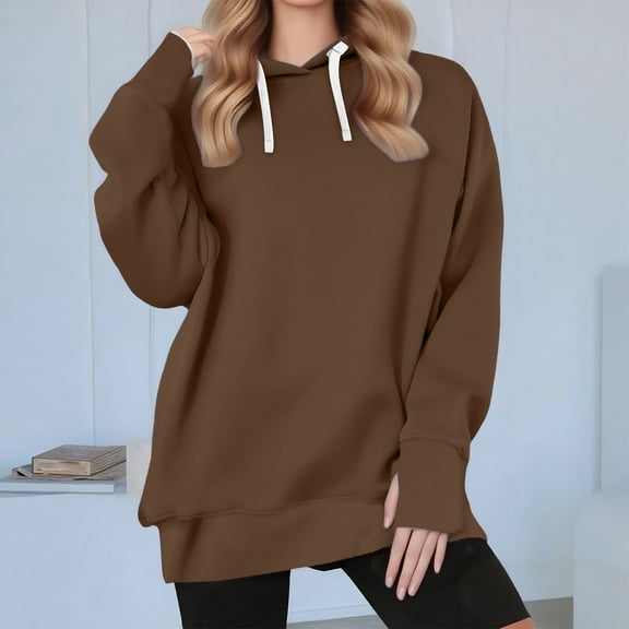 BLCHUNen Hoodies for Women Long Sleeve Loose Pullover Casual Sweatshirts with Thumb Holes Leisure Outdoor Fall Tops