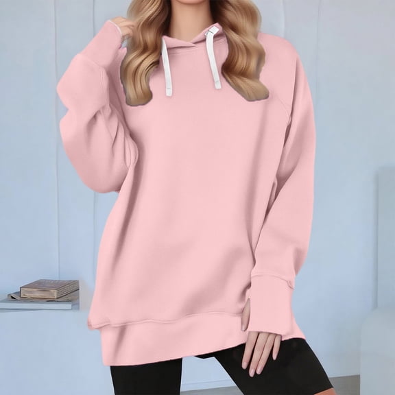BLCHUNen Hoodies for Women Long Sleeve Loose Pullover Casual Sweatshirts with Thumb Holes Leisure Outdoor Fall Tops