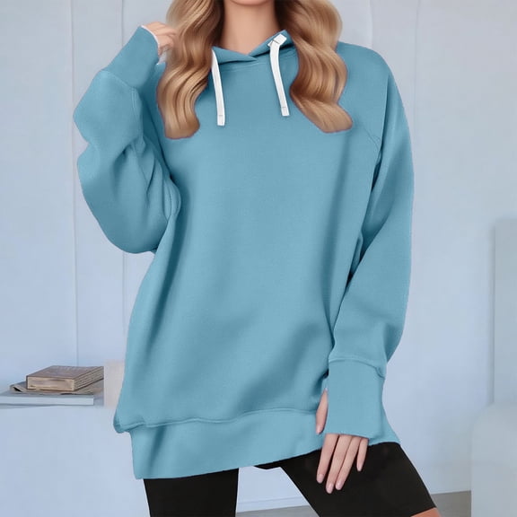 BLCHUNen Hoodies for Women Long Sleeve Loose Pullover Casual Sweatshirts with Thumb Holes Leisure Outdoor Fall Tops