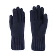 thumbnail image 1 of BLCHUNen Gloves for Men Full Finger Casual Winter Gloves Knitted Shorts Cuff Solid Color Warm Thickened Gloves,Onesize,Navy, 1 of 2