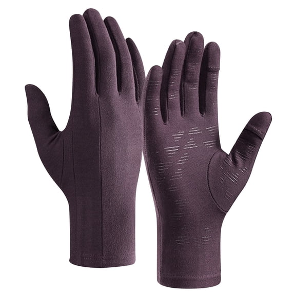 BLCHUNen Gloves for Men Winter Warm Full Finger Gloves Solid Color Grippy Gloves for Outdoor Activities,XL,Purple