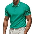 thumbnail image 1 of BLCHUNen Golf Shirts for Men Short Sleeve Slim Fitted Turndown Collar Pullover Breathable Running Sports Workout Tops, 1 of 8