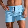 thumbnail image 1 of BLCHUNen Gym Shorts for Men Casual Drawstring Lightweight Breathable Elastic Waist Summer Beach Workout Shorts, 1 of 4