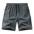 thumbnail image 1 of BLCHUNen Gym Shorts for Men with Pockets Zipper Drawstring Lightweight Quick Drying Summer Workout Shorts, 1 of 2