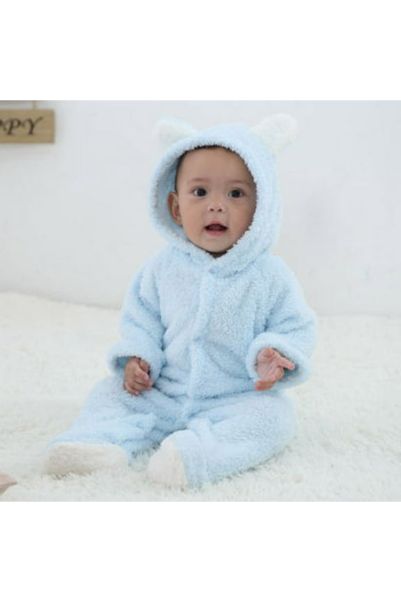 Hoodies Rompers for Baby Fleece Button down Cardigan Lightweight Casual Home Sleep Nightwear Lounge Trendy Crawling Suits for 0-12 Months