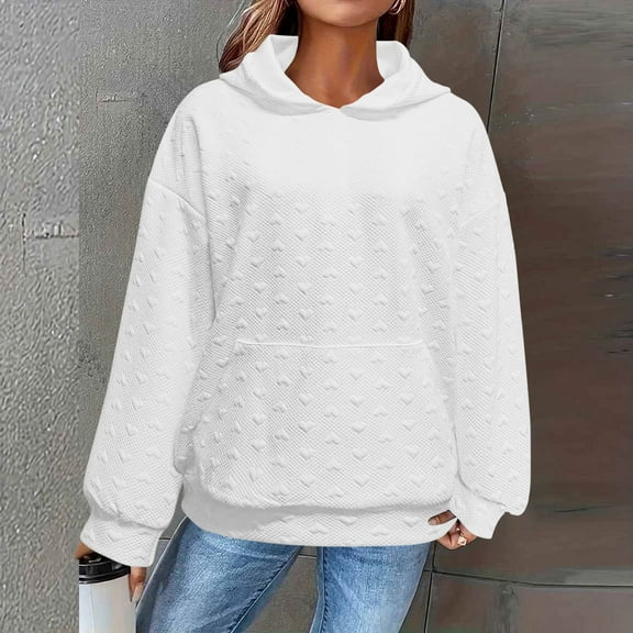 BLCHUNen Hoodies for Women Cable Knitted Cotton Pullover Casual Sweatshirts with Pocket Fall Workout Long Sleeve Tops