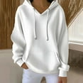 thumbnail image 1 of BLCHUNen Hoodies for Women Knitwear Cotton Drawstring Pullover Loose Sweatshirts with Pocket Casual Long Sleeve Tops, 1 of 6