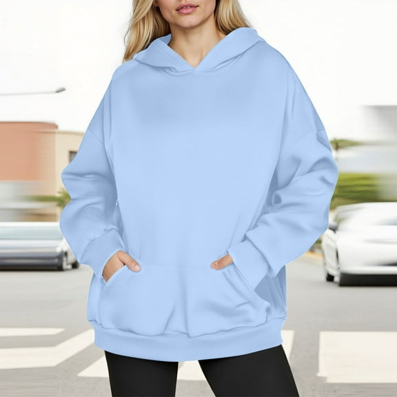 BLCHUNen Hoodies for Women Long Sleeve Fleece Lined Pullover Tops Gym Active Athletic Sports Casual Sweatshirts with Pockets