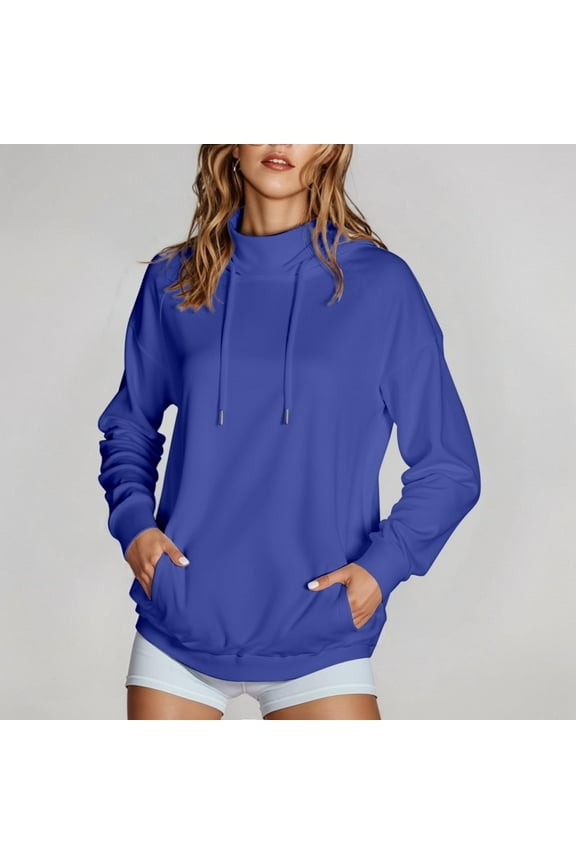 Hoodies for Women Long Sleeve Pullover Fleece Tops Drawstring Workout Gym Active Athletic Sports Casual Sweatshirts