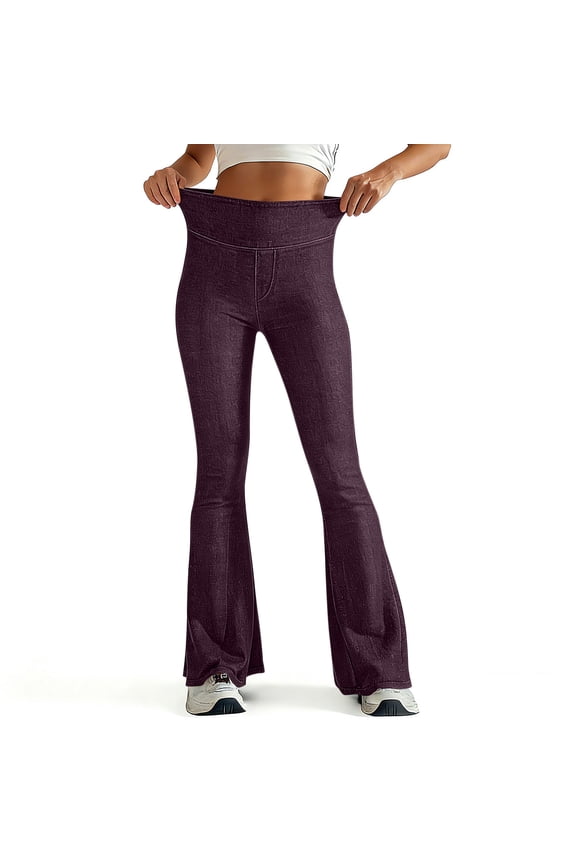 Jeans for Women Slim Fitted Elastic High Waist Wide Leg Stretch Boot Cut Streetwear Flared Pants