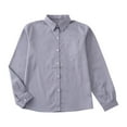 thumbnail image 1 of BLCHUNen Kids Button down Shirts Loose Long Sleeve Dress Shirts Comfortable Collared School Tops Fall,Dark Gray, 1 of 3