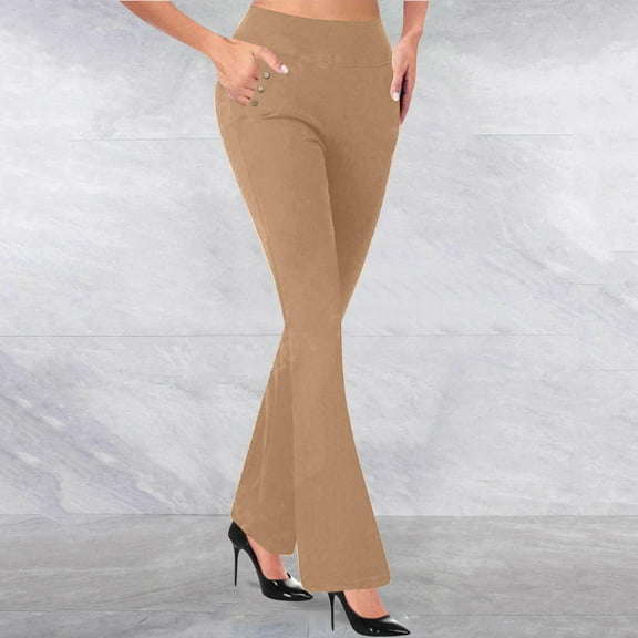 BLCHUNen Leggings for Women High Waist Straight Leg Slim Fitted Stretch Workout Gym Sports Active Yoga Pants with Pockets