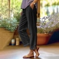 thumbnail image 1 of BLCHUNen Linen Pants for Women Casual Lightweight Loose Breathable Outdoor Beach Quick Drying Relaxed Wide Leg Pants with Pockets, 1 of 6