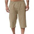 thumbnail image 1 of BLCHUNen Linen Shorts for Men Casual Drawstring Elastic Waist Lightweight Breathable Summer Beach Workout Short, 1 of 6