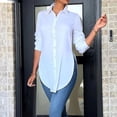 thumbnail image 1 of BLCHUNen Long Sleeve Shirts for Women Button down Cardigan Trundown Collar Tops Lightweighht Botton Slit Casual Trendy Fall Blouses, 1 of 6