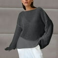 thumbnail image 1 of BLCHUNen Long Sleeve Shirts for Women Knitted Crew Neck Pullover Lightweight Breathable Casual Fall Workout Tops, 1 of 4