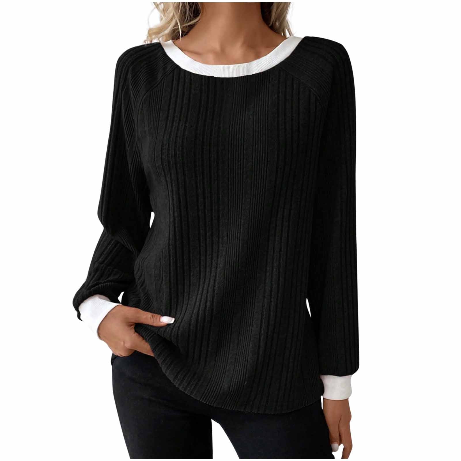 BLCHUNen Long Sleeve Shirts for Women Pullover Crew Neck Breathable ...