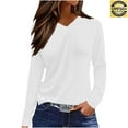 thumbnail image 1 of BLCHUNen Long Sleeve Shirts for Women Sun Shirts V Neck Pullover Casual Workout Gym Running Sports Athletic Lounge Blouses, 1 of 6