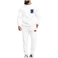 thumbnail image 1 of BLCHUNen Mens 2 Piece Outfits Long Sleeve Crew Neck Tops Drawstring Pants Stretchy Casual Activewear Gym Sets(XL,White, 1 of 9