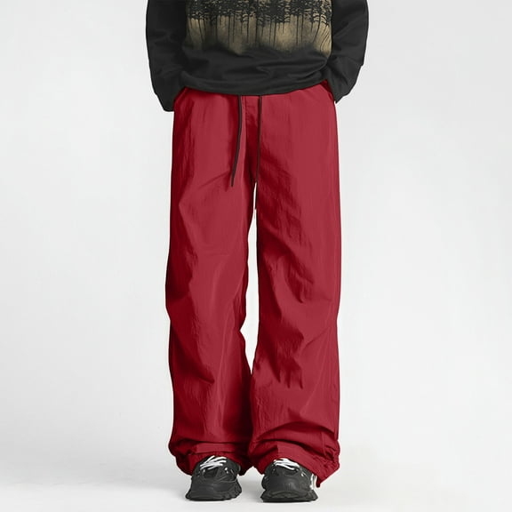 BLCHUNen Mens Athletic Pants Loose Quick Drying Casual Workout Sports Running Gym Active Cargo Pants with Pockets