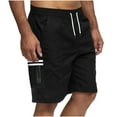 thumbnail image 1 of BLCHUNen Mens Athletic Shorts Lightweight Breathable Elastic Waist Drawstring Cargo Shorts with Pockets, 1 of 9