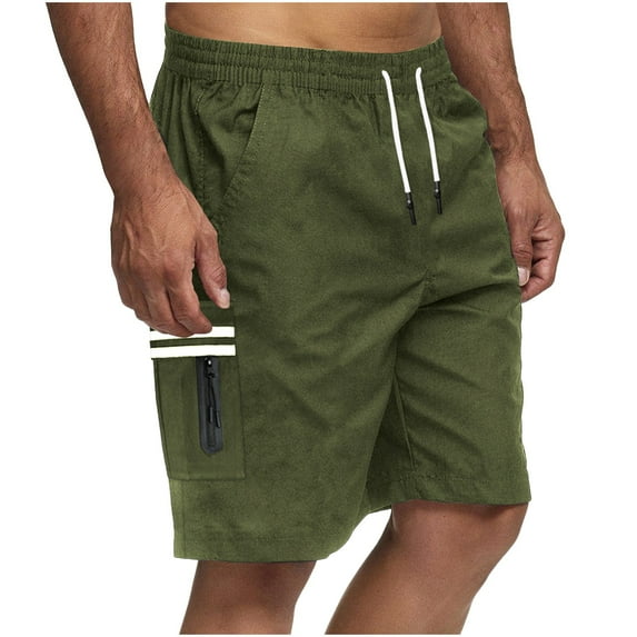 BLCHUNen Mens Athletic Shorts Lightweight Breathable Elastic Waist Drawstring Cargo Shorts with Pockets