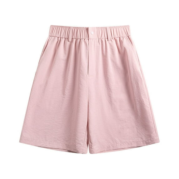 BLCHUNen Mens Beach Shorts with Zipper Pockets Button Elastic Waist Breathable Athletic Gym Running Shorts