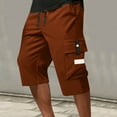 thumbnail image 1 of BLCHUNen Mens Capri Pants Straight Leg Breathable Lightweight Drawstring Outdoor cargo shorts with Multi Pockets(M-3XL), 1 of 6
