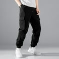 thumbnail image 1 of BLCHUNen Mens Cargo Joggers with Multi Pockets Drawstring Elastic Waist Casual Workout Running Athletic Sports Pants, 1 of 6