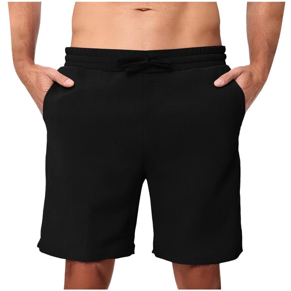 BLCHUNen Mens Cargo Shorts Lightweight Drawstring Elastic Waist Casual Shorts with Multi Pockets