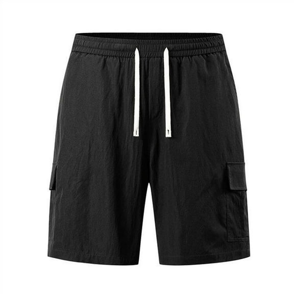 BLCHUNen Mens Cargo Shorts Lightweight Drawstring with Multi Pockets Outdoor Beach Climbing Shorts