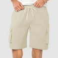 thumbnail image 1 of BLCHUNen Mens Cargo Shorts with Zipper Pockets Drawstring Lightweight Baggy Quick Drying Shorts, 1 of 7