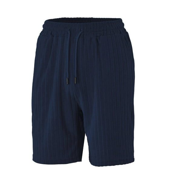 BLCHUNen Mens Casual Shorts Elastic Waist Drawstring Breathable Summer Beach Shorts with Pockets