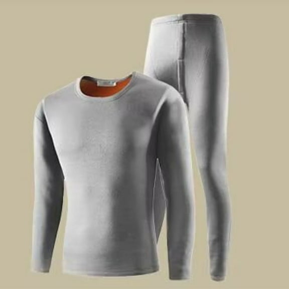 BLCHUNen Mens Long John Thermal Underwear Set Heavyweight Fleece with Wide Elastic Waist for All-Day Comfort Great for Skiing Snowboarding