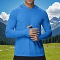 thumbnail image 1 of BLCHUNen Mens Long Sleeve Shirts with Thumb Holes Hooded Pullover Lightweight Summer Fall Workout Sports with Pocket, 1 of 8