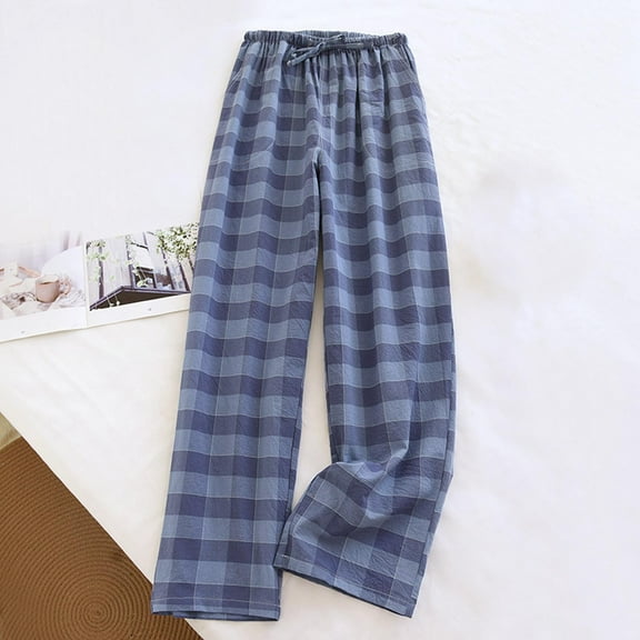 BLCHUNen Mens Pajama Pants Cotton Elastic Waist Drawstring Sleep Lounge Home Pants with Pockets