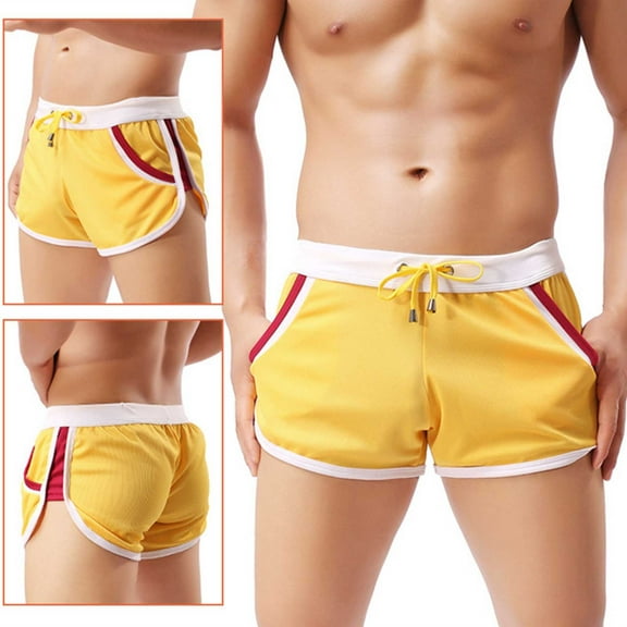 BLCHUNen Mens Running Shorts Lightweight Drawstring Elastic Waist Gym Athletic Shorts with Pockets