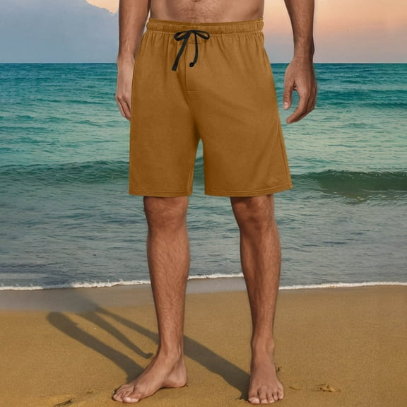 BLCHUNen Mens Sleepy Shorts Button Drawstring Lightweight Breathable Casual Shorts with Pockets Summer