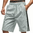thumbnail image 1 of BLCHUNen Mens Summer Beach Shorts Drawstring Elastic Side Zipper Casual Shorts with Pockets, 1 of 9
