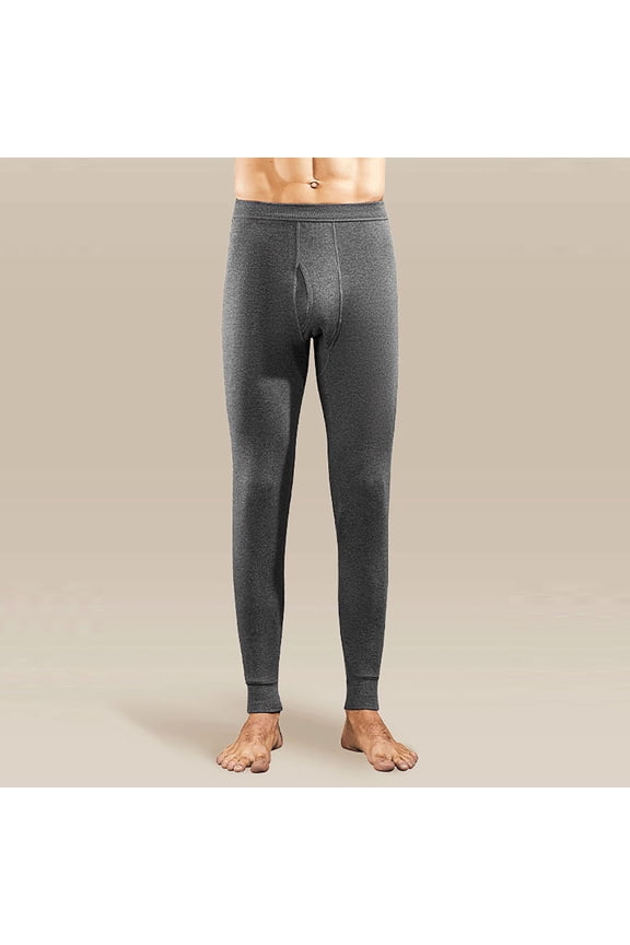 Mens Thermal Pants Long John Fleece Lined Elastic Waistband Leggings Base Layer Bottoms(M-4xl)