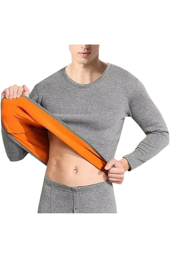 Mens Thermal Shirts Fleece Lined Long Sleeve Athletic Base Layer Cold Weather Workout Tops
