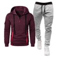 thumbnail image 1 of BLCHUNen Mens Tracksuits Sets Hooded Pullover 1/4 Zip Sweatshirts Jogger Running Workout Pants 2 Piece Sets with Multi Pockets, 1 of 2